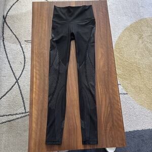 Size 4 Lululemon Mapped Out High Rise Tight 28" Black Florid Flash